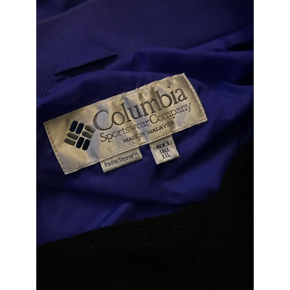 Vintage Columbia Bugaboo Jacket Mens XXL‎ Teal Purple Radial Sleeve 90s Retro